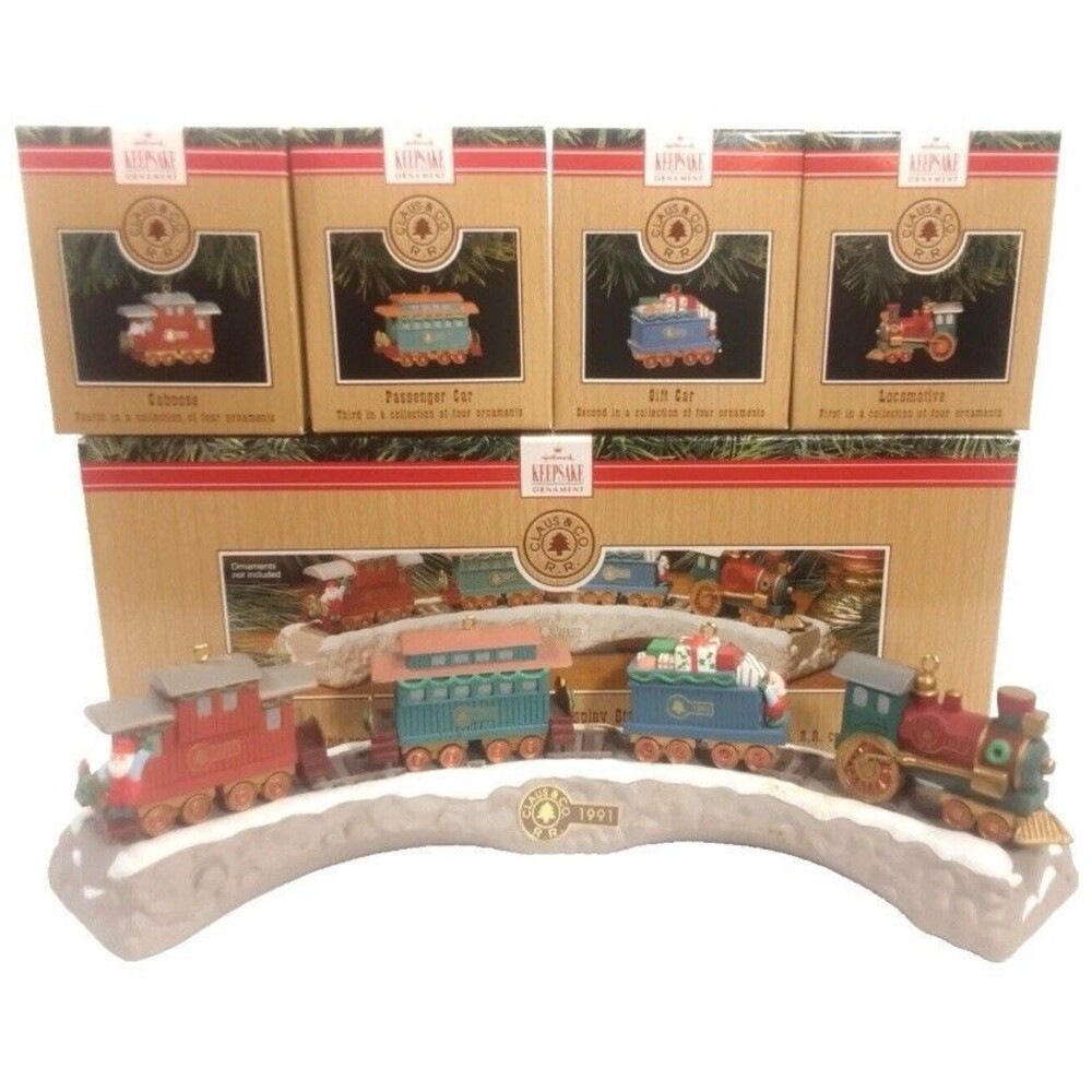 Christmas Ornament Hallmark Claus & Co Set of 5 With Boxes 1990s Holiday Decor